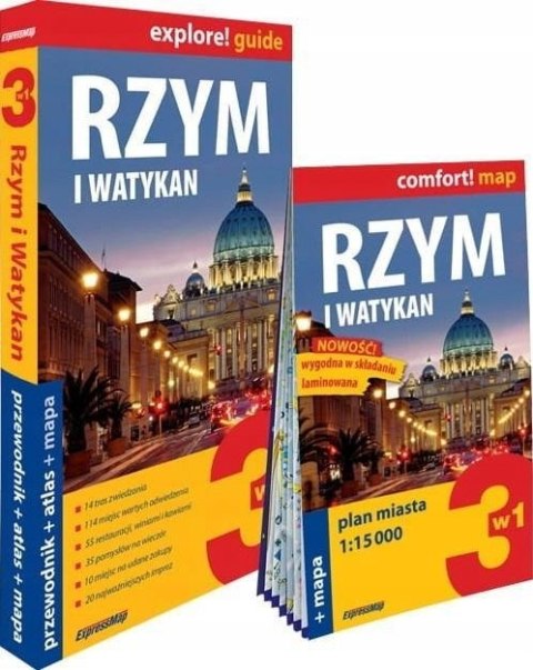 RZYM I WATYKAN 3W1: PRZEWODNIK + ATLAS + MAPA