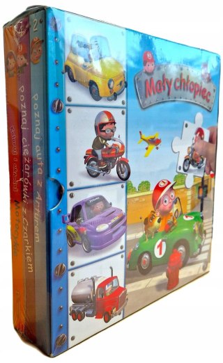 PAKIET MAŁY CHŁOPIEC: MOTOCYKLE / POZNAJ CIĘŻARÓWKI / POZNAJ AUTA (FOLIA)