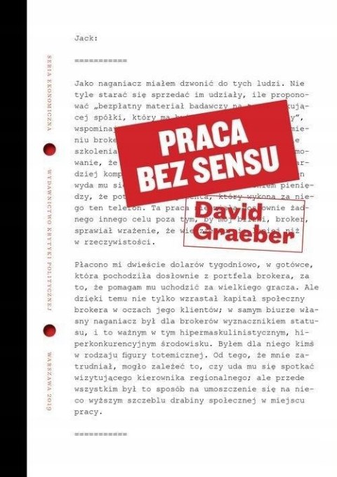 PRACA BEZ SENSU David Graeber